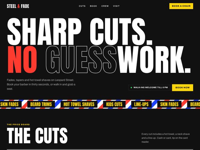 Steel & Fade Barber Co. sample site
